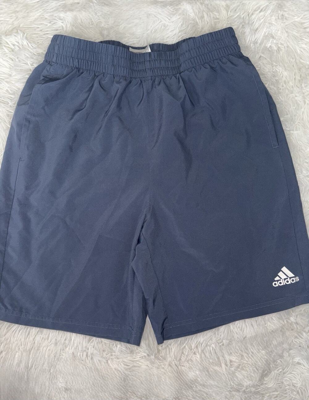 Adidas Boys XL (18/20) Blue/slate Lightweight ( Unlined) Sport Shorts. Grt. Pair